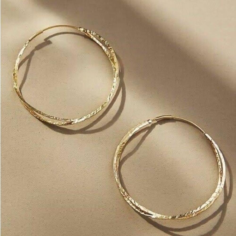NWT Anthropologie Twisted Hoop Earrings